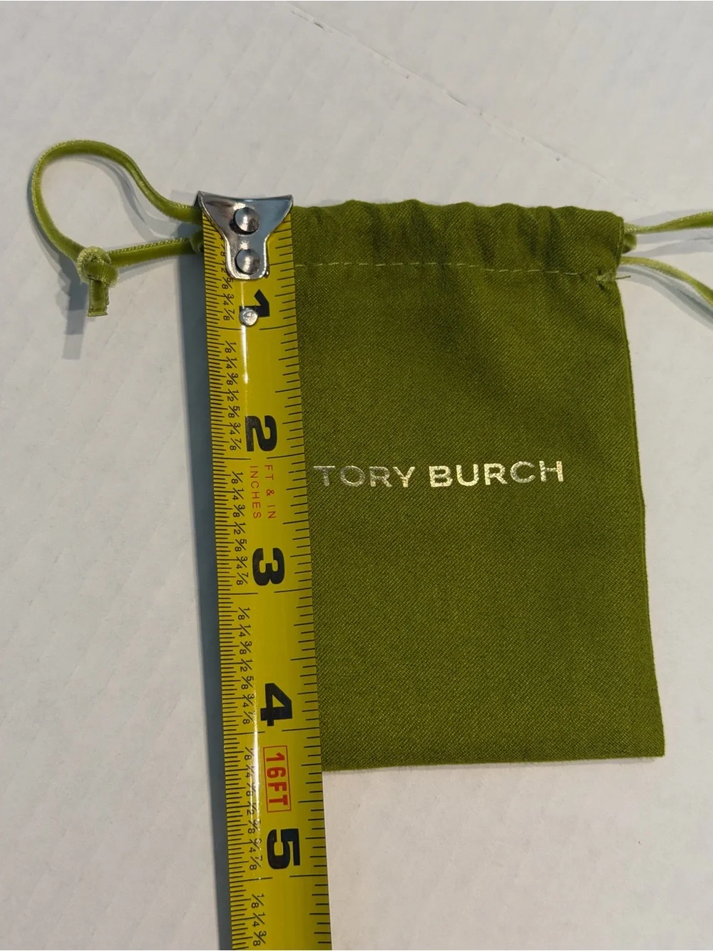 Tory Burch Green Jewlery Drawstring Protective Dust Bag 3.5x4.5